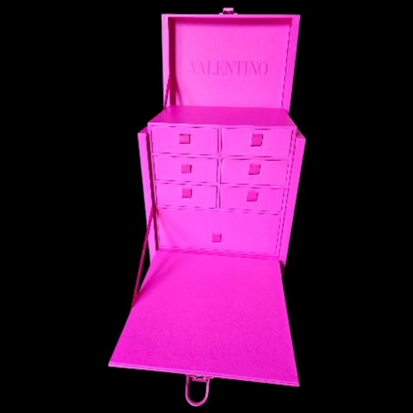 Valentino Neon Pink Jewelry Box With Handle NEW GWP LIMITED EDITION - Picture 3 of 13